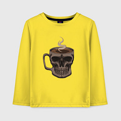 Лонгслив хлопковый детский Убийственный кофе, цвет: желтый