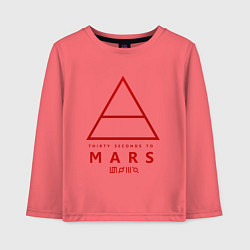 Лонгслив хлопковый детский 30 Seconds to Mars рок, цвет: коралловый