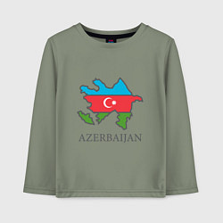 Лонгслив хлопковый детский Map Azerbaijan, цвет: авокадо