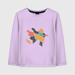 Лонгслив хлопковый детский Карта - Азербайджан, цвет: лаванда