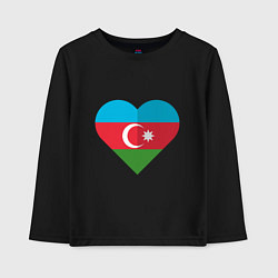 Лонгслив хлопковый детский Сердце Азербайджана, цвет: черный