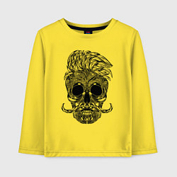 Лонгслив хлопковый детский Skull hipster, цвет: желтый