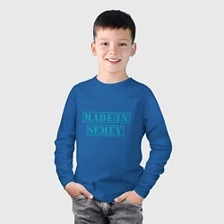 Лонгслив хлопковый детский Семей Казахстан, цвет: синий — фото 2