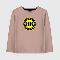 Лонгслив хлопковый детский 9 грамм: Logo Bustazz Records, цвет: пыльно-розовый