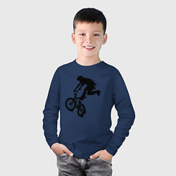 Лонгслив хлопковый детский ВЕЛОСПОРТ BMX Racing ВЕЛОСИПЕДИСТ, цвет: тёмно-синий — фото 2