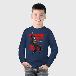 Лонгслив хлопковый детский Rokc n roll king, цвет: тёмно-синий — фото 2