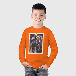 Лонгслив хлопковый детский Omen art, цвет: оранжевый — фото 2