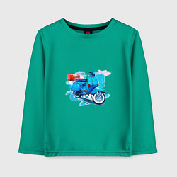 Лонгслив хлопковый детский Легендарная VESPA, цвет: зеленый
