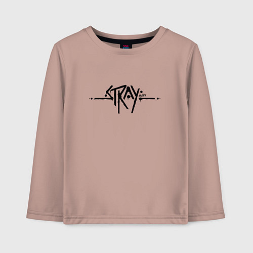 Детский лонгслив Stray Logo / Пыльно-розовый – фото 1