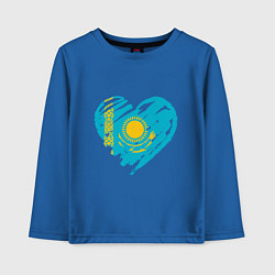 Лонгслив хлопковый детский Kazakhstan Heart, цвет: синий