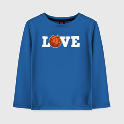 Лонгслив хлопковый детский Баскетбол LOVE, цвет: синий