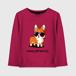 Детский лонгслив ИНКОРГНИТО , скрытый корги