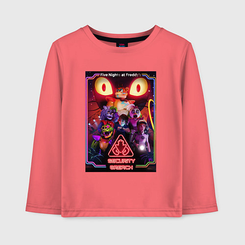 Детский лонгслив Five Nights at Freddys 5 poster / Коралловый – фото 1