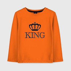 Лонгслив хлопковый детский KING Парные Король, цвет: оранжевый