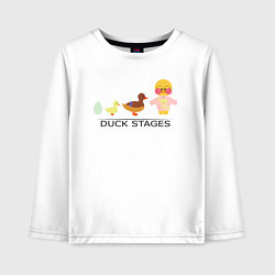 Лонгслив хлопковый детский Duck stages, цвет: белый