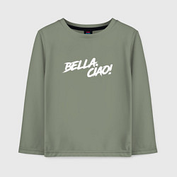 Лонгслив хлопковый детский БУМАЖНЫЙ ДОМ, BELLA CIAO!, цвет: авокадо