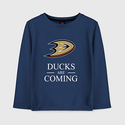 Лонгслив хлопковый детский Ducks Are Coming, Анахайм Дакс, Anaheim Ducks, цвет: тёмно-синий