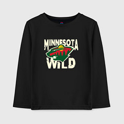 Лонгслив хлопковый детский Миннесота Уайлд, Minnesota Wild, цвет: черный