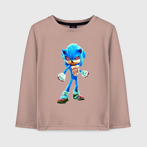 Детский лонгслив Соник EXE / Пыльно-розовый – фото 1