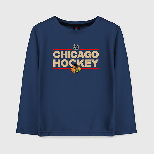 Детский лонгслив CHICAGO BLACKHAWKS NHL ЧИКАГО НХЛ / Тёмно-синий – фото 1