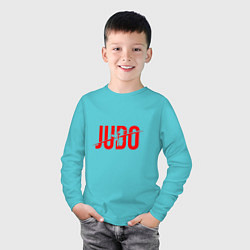 Лонгслив хлопковый детский Дзюдо - Спорт, цвет: бирюзовый — фото 2