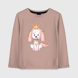 Лонгслив хлопковый детский Собачка с короной, цвет: пыльно-розовый
