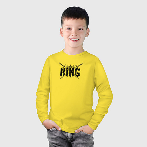 Детский лонгслив King! / Желтый – фото 3