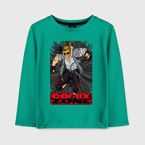 Детский лонгслив Sketch jump / Зеленый – фото 1