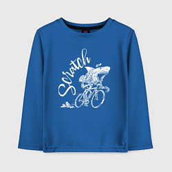 Лонгслив хлопковый детский Scratch - трековые велогонки, цвет: синий