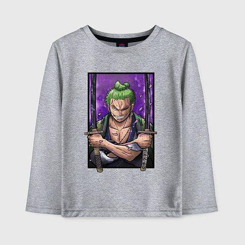 Детский лонгслив ВАН ПИС ЗОРО One Piece / Меланж – фото 1