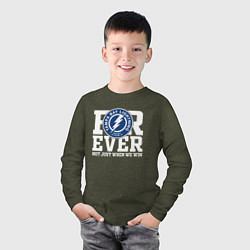 Лонгслив хлопковый детский Тампа Бэй Лайтнинг Tampa Bay Lightning FOREVER NOT, цвет: меланж-хаки — фото 2