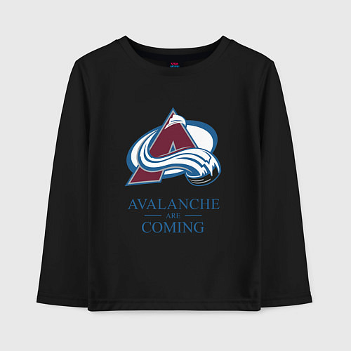 Детский лонгслив Colorado Avalanche are coming , Колорадо Эвеланш / Черный – фото 1