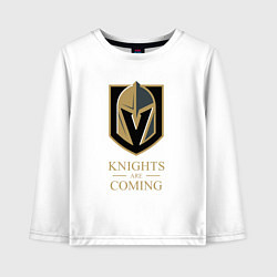 Лонгслив хлопковый детский Knights are coming , Вегас Голден Найтс , Vegas Go, цвет: белый