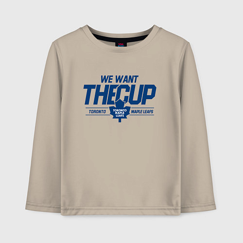 Детский лонгслив Toronto Maple Leafs We want the cup Торонто Мейпл / Миндальный – фото 1