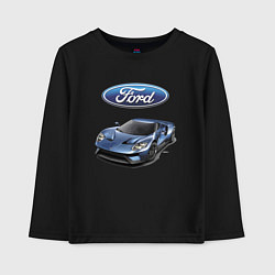 Лонгслив хлопковый детский Ford - legendary racing team!, цвет: черный