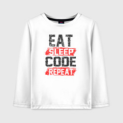 Детский лонгслив EAT SLEEP CODE REPEAT