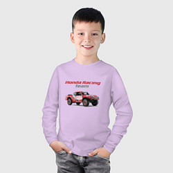 Лонгслив хлопковый детский Honda racing team, цвет: лаванда — фото 2