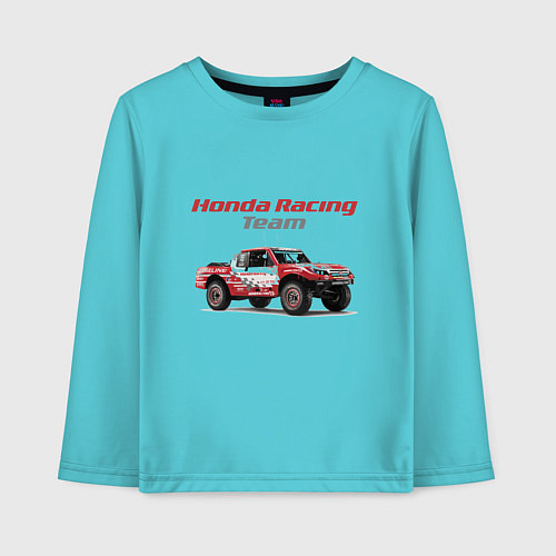 Детский лонгслив Honda racing team / Бирюзовый – фото 1