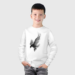 Лонгслив хлопковый детский Пикирующий орёл Пуантель, цвет: белый — фото 2