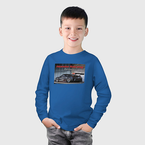 Детский лонгслив Honda GT3 Racing Team / Синий – фото 3