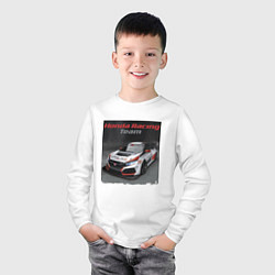 Лонгслив хлопковый детский Honda Motorsport Racing Team, цвет: белый — фото 2