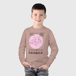 Лонгслив хлопковый детский Sakura in Japanese style, цвет: пыльно-розовый — фото 2