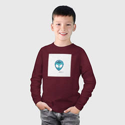 Лонгслив хлопковый детский КОСМОНАВТОВ НЕТ, цвет: меланж-бордовый — фото 2