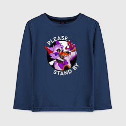 Лонгслив хлопковый детский Please Stand By Foxy, цвет: тёмно-синий
