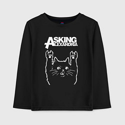 Лонгслив хлопковый детский Asking Alexandria Рок кот, цвет: черный