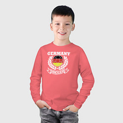 Лонгслив хлопковый детский Футбол Германия, цвет: коралловый — фото 2
