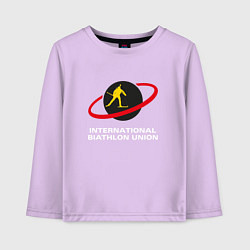 Лонгслив хлопковый детский Биатлон Лого, цвет: лаванда