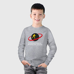 Лонгслив хлопковый детский Биатлон Лого, цвет: меланж — фото 2