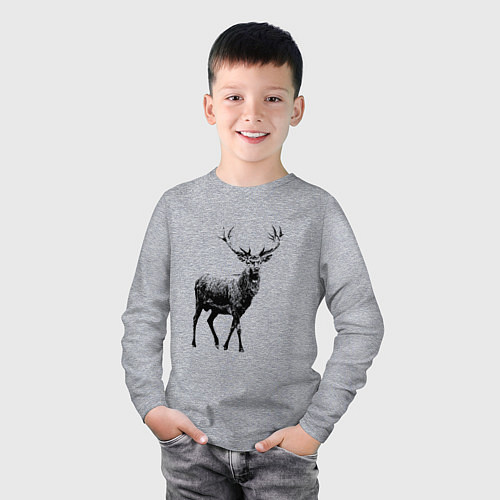 Детский лонгслив Черный олень Black Deer / Меланж – фото 3