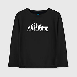 Детский лонгслив Эволюция в мужика